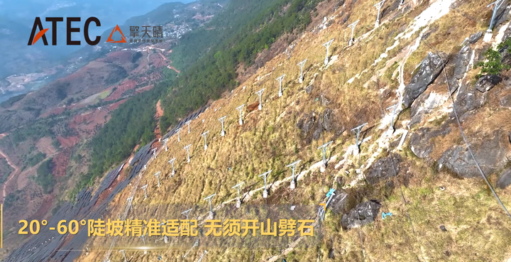撒永山光伏傳奇：《人民日報》頭條點贊的高原光伏答案——擎天晴索網柔性支架林光系列(圖6)